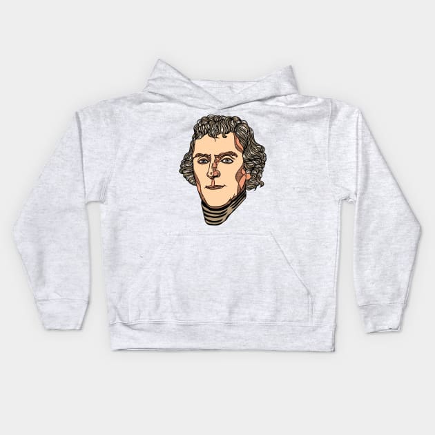 Thomas Jefferson Kids Hoodie by Shapwac12